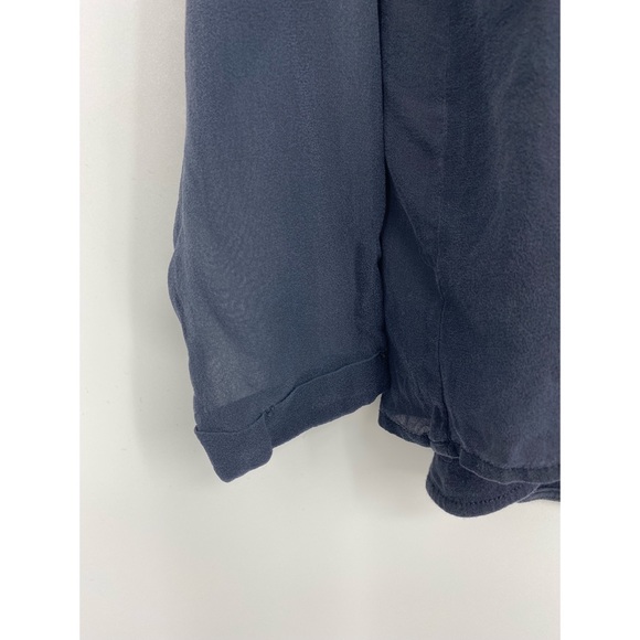 Comptoir Des Cotonniers Navy Blue Silk Layered Blouse - Picture 4 of 7